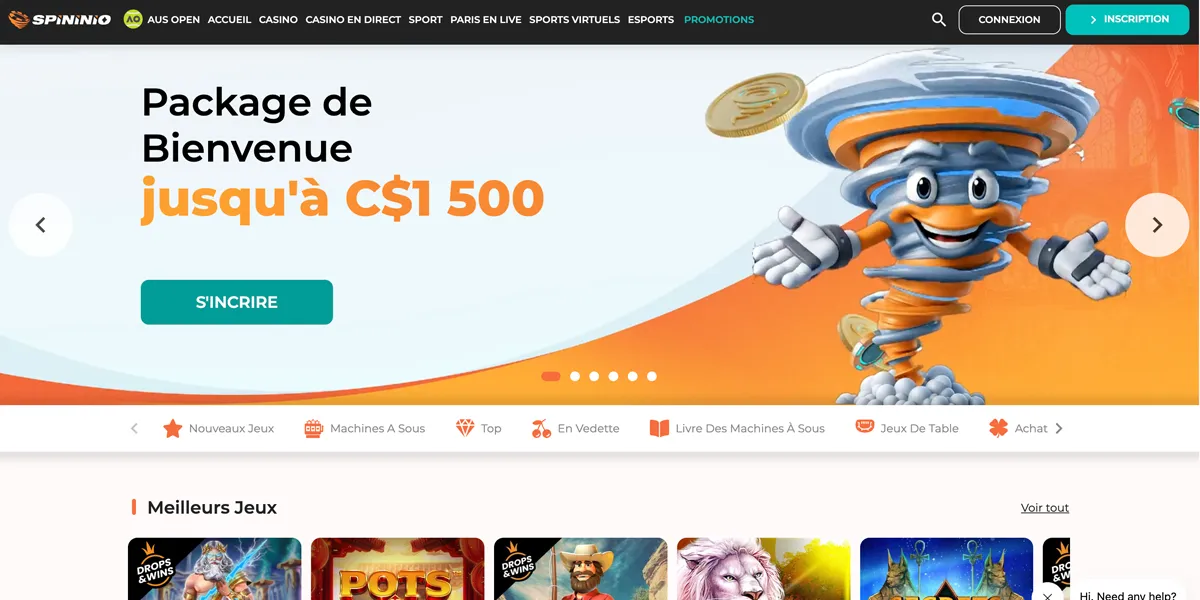 Bannière promotionnelle de Spininio Casino, univers pirate