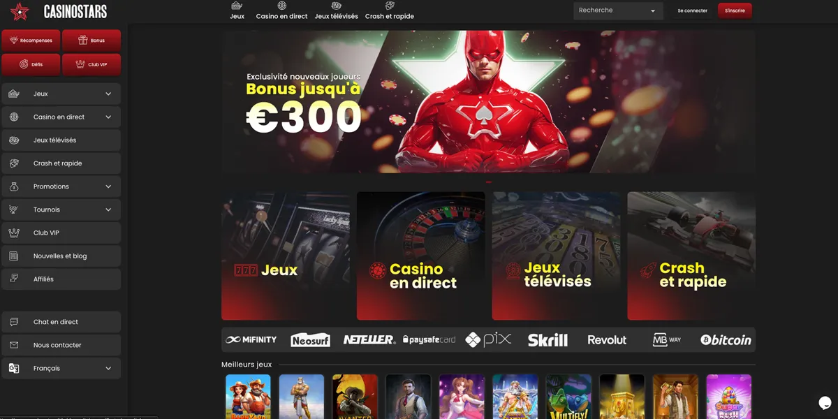 Bannière promotionnelle de Casinostars Casino