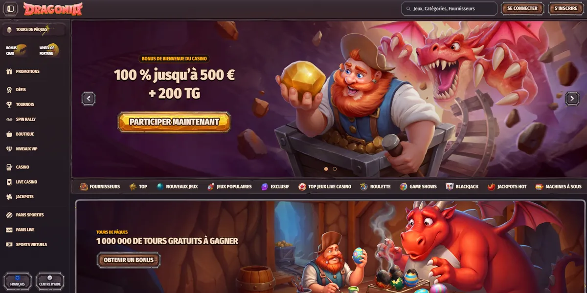 Bannière promotionnelle de Dragonia Casino