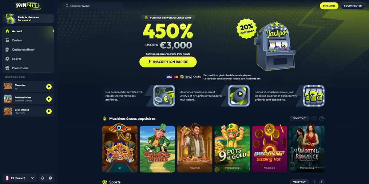 Bannière promotionnelle de Winzter Casino