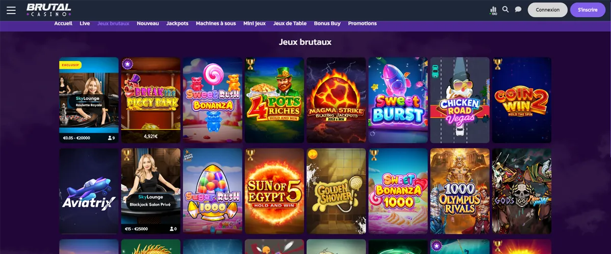 Brutal Casino – Bonus 100% Jusqu'à 1 000 €