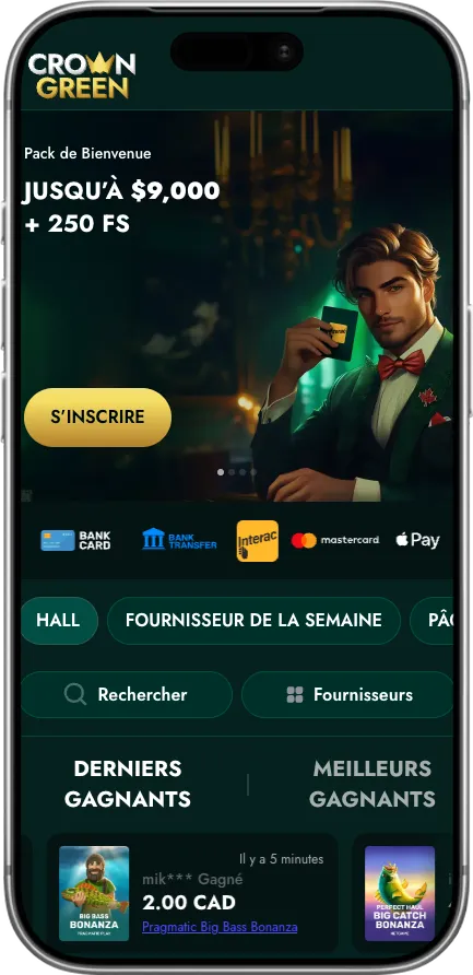 Crowngreen Casino - Expérience mobile optimisée sur smartphone